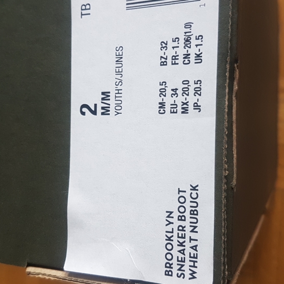 Brand new youth  Timberland Brooklyn sneaker boot wheat Nubuck - Picture 4 of 6